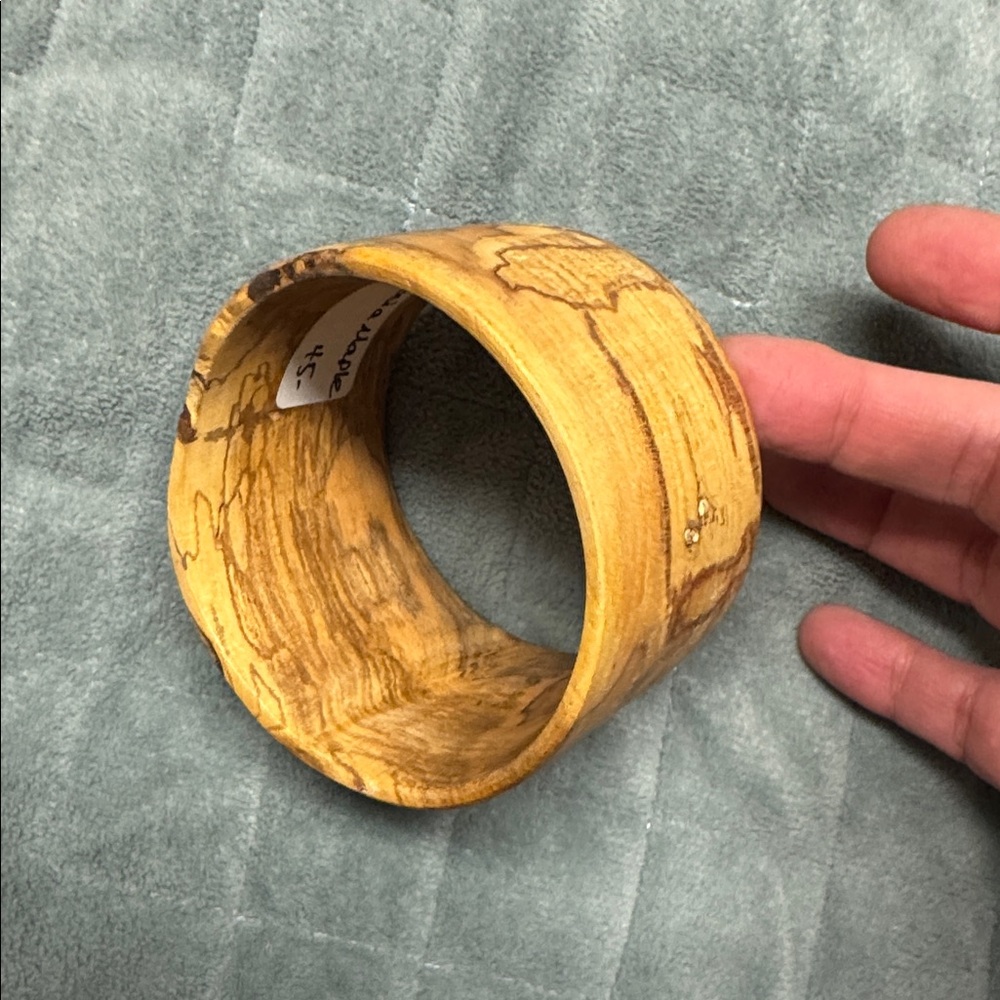 Ambrosia Maple Bangle Bracelet, Natural, Brown, Wood, Boho - Picture 7 of 10